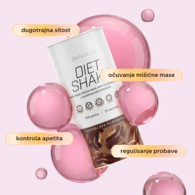 Diet Shake čokolada Zamena za Obrok za Mršavljenje 720g biotechusa