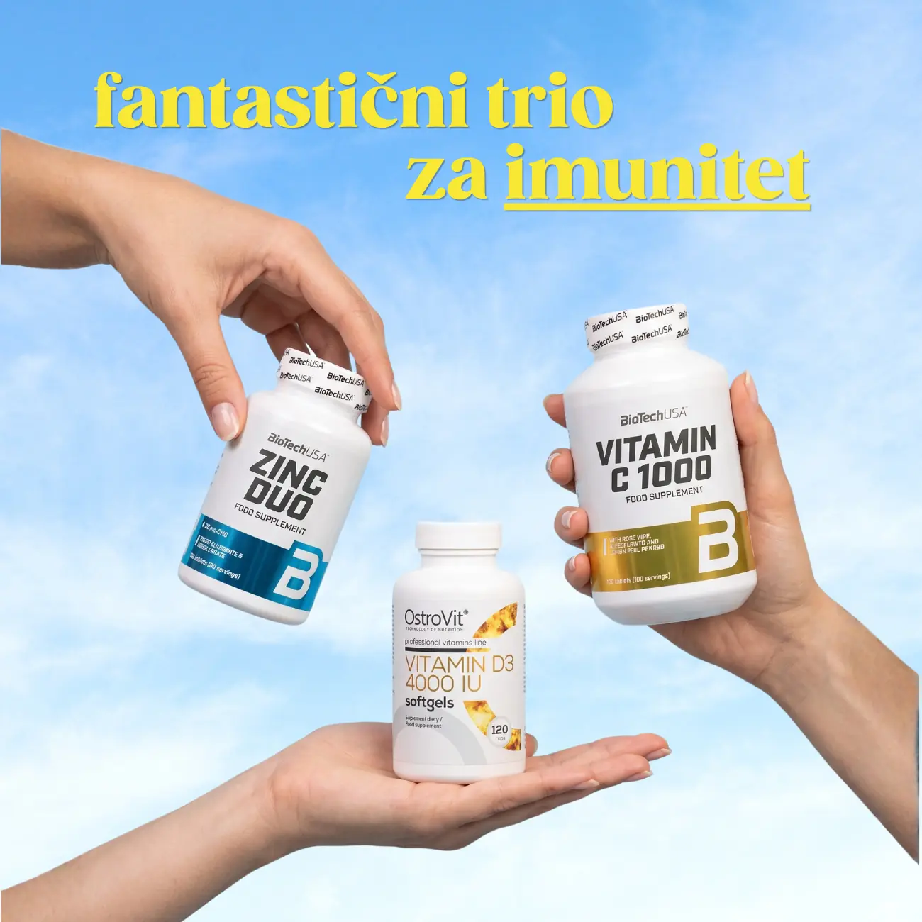 Imunitet na MAX – Cink, Vitamin C 1000mg i Vitamin D3 4000IU